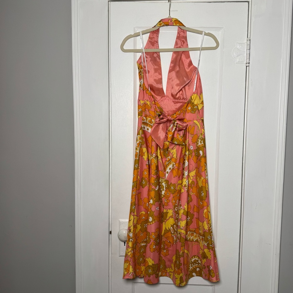 Laundry by Shelli Segal Vintage 90s 100% Silk Halter Dress NEW 10 - Picture 8 of 13